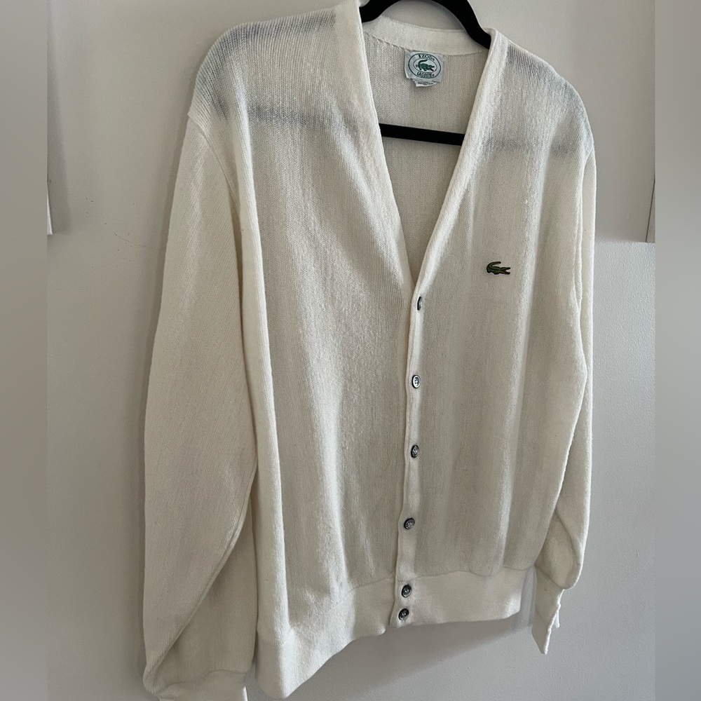 Vintage Izod Lacoste Cream Cardigan